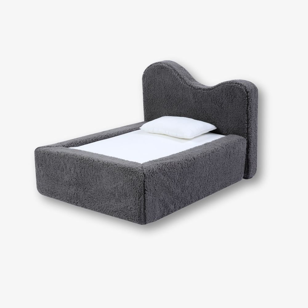 Soufflé Dog Bed with Pillow for Crate Kennel, Super Soft pet Bed for Medium, Jumbo